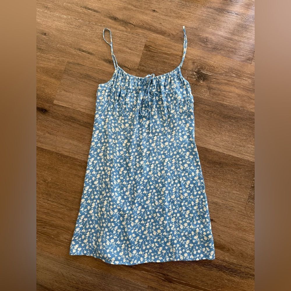 Reformation Cashio Blue Floral Dress Size 8